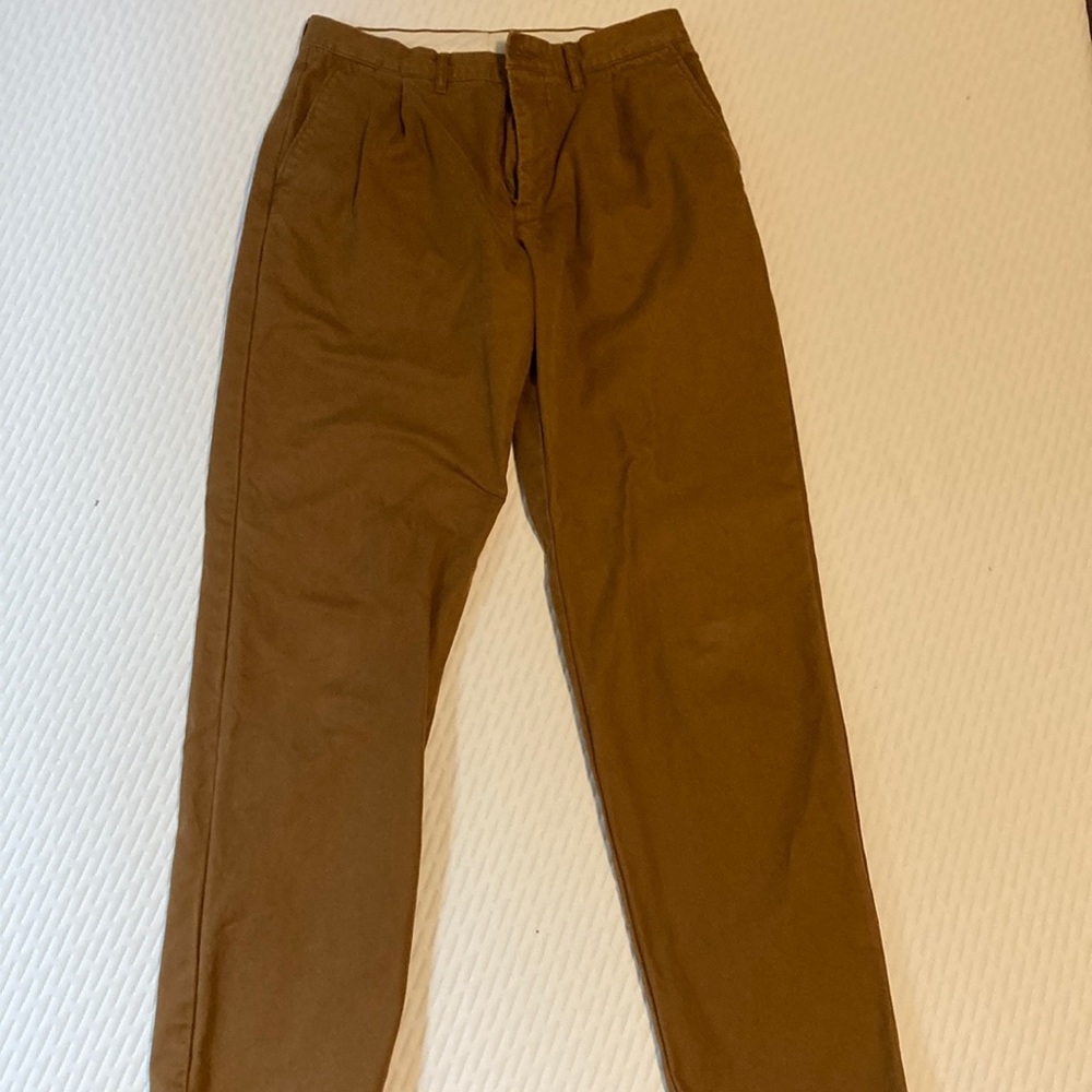 J. Crew Classic Relaxed Fit Pleated Chino Pant 34/36 Camel Khaki